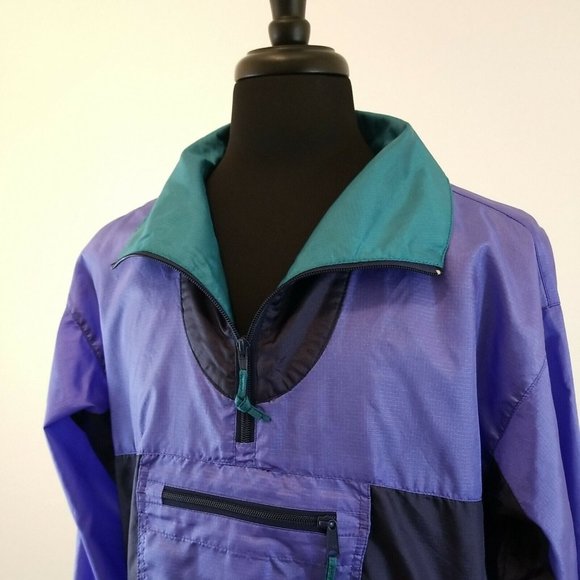 Sierra Designs Long Sleeve Pullover Windbreaker Mens Medium Drawstring Rain Coat - Picture 4 of 9